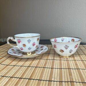 VTG Royal Chelsea Tea Cup Saucer Open Sugar Set 382A England Bone China **READ**
